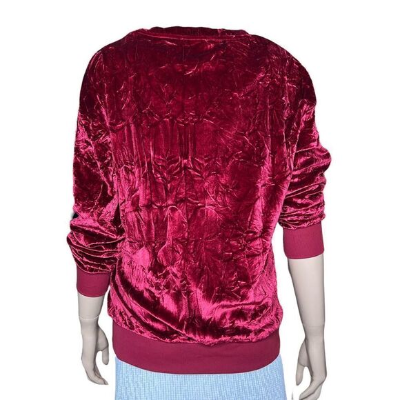 Zara velvet sweatshirt top burgundy S (303/2) - Picture 7 of 12